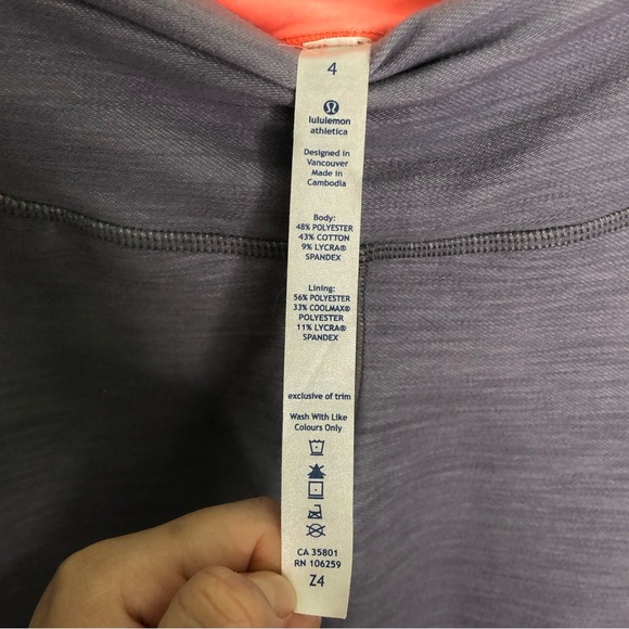 Lululemon Grey & Coral Tadasana Slit Crop Legging - Picture 3 of 8